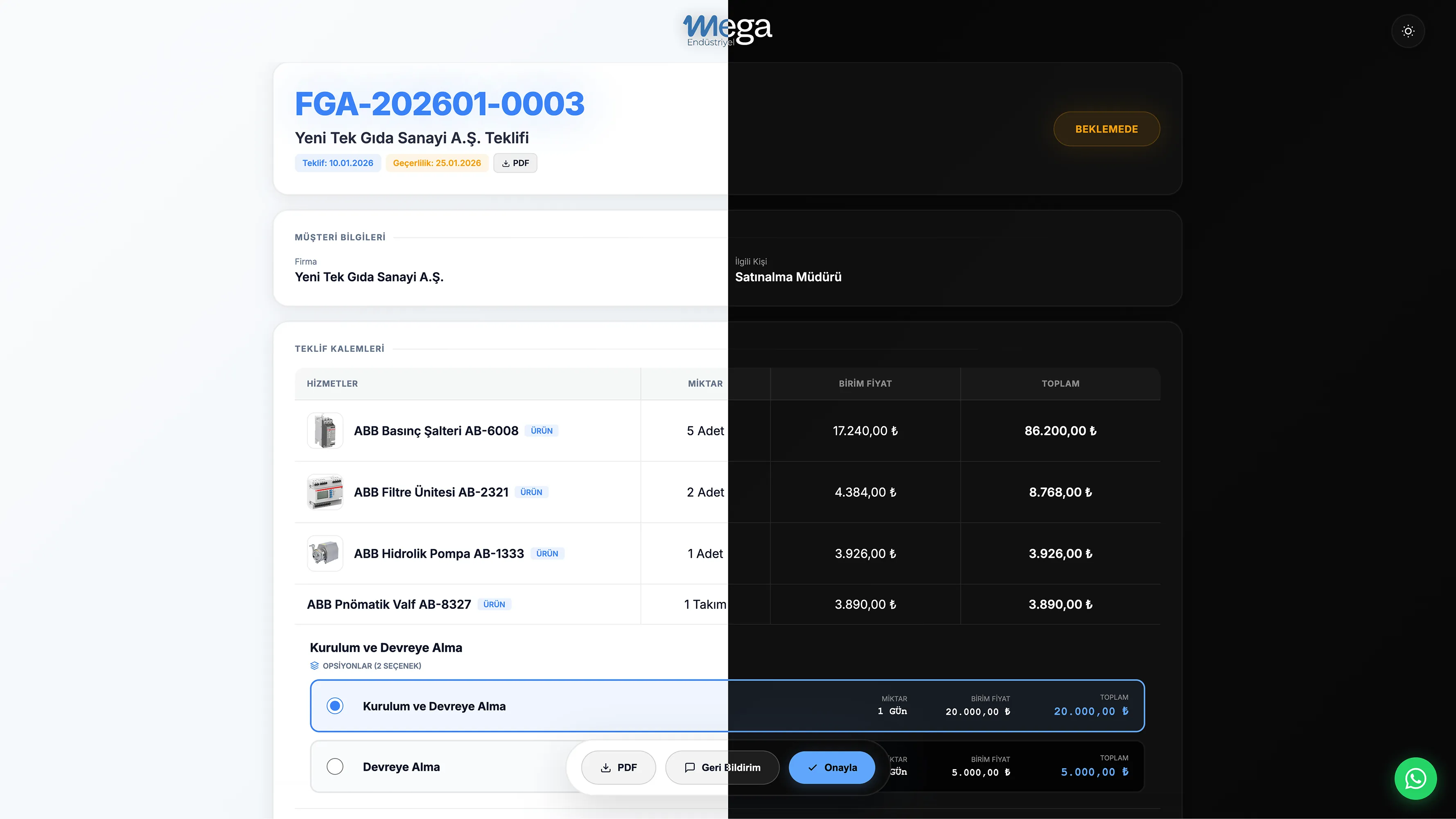 TeklifOn Markalama Ayarları